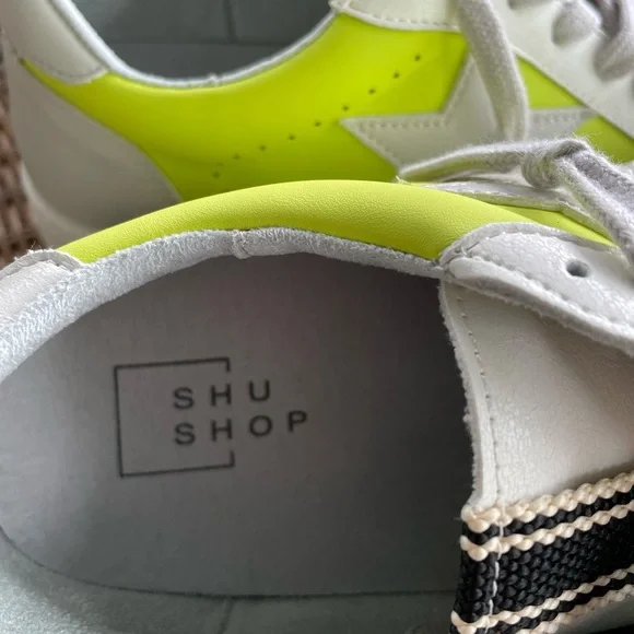 ShuShop Neon Yellow and White Sneakers - Picture 4 of 6